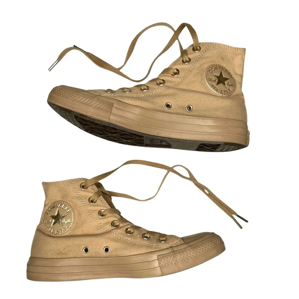 Converse Chuck Taylor All Star Mono Gold Glam Hi-Top Sneaker Size 8